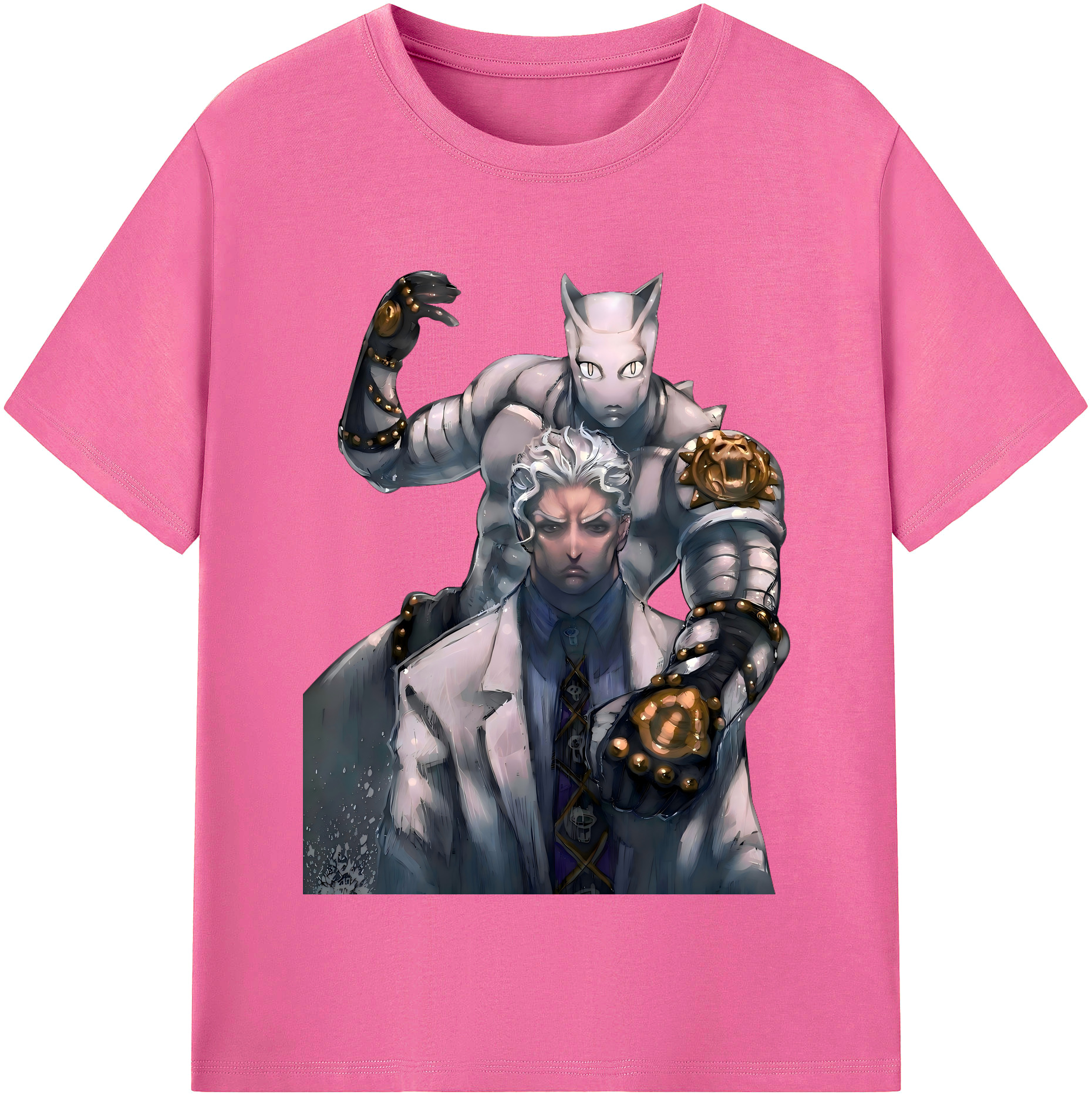 （画像用） ジョジョの奇妙な冒険 きら よしかげ JoJo's Bizarre Adventure Kira Yoshikage レディースカジュアルプリントTシャツ（綿100％）